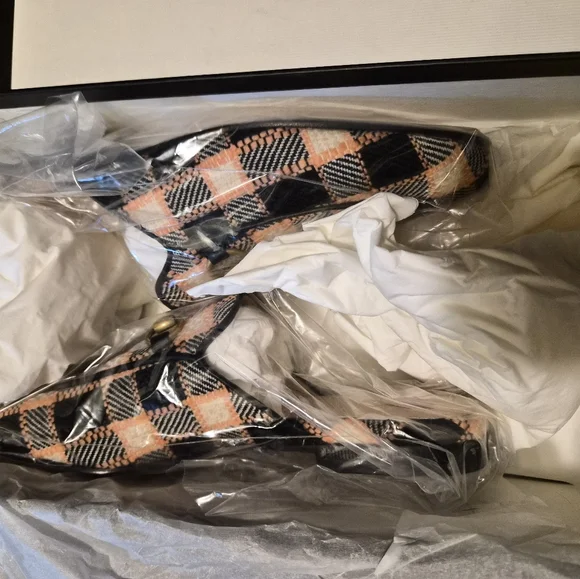 Gucci Horsebit Accent Tweed Mules - Black & Pink - Picture 3 of 6